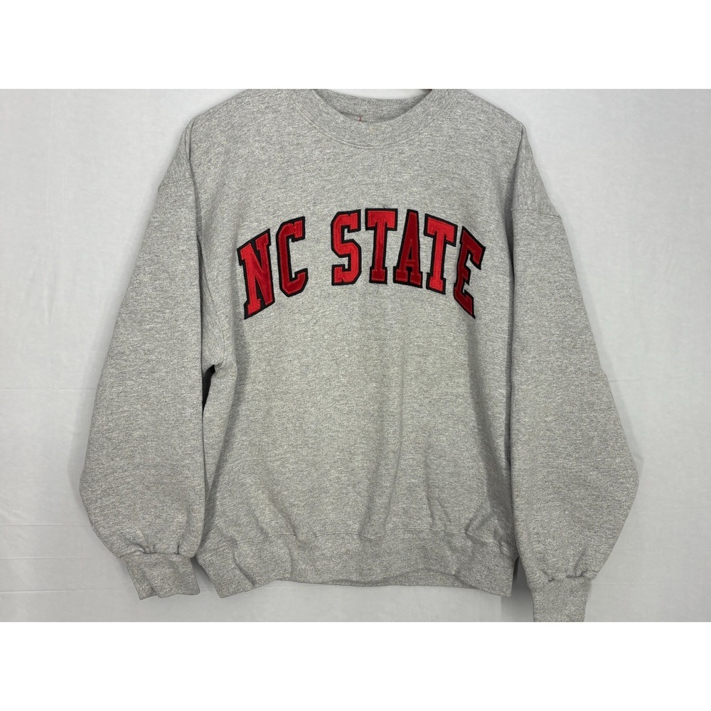 North Carolina State University Sweatshirt Mens Heather Gray Crewneck L Vintage